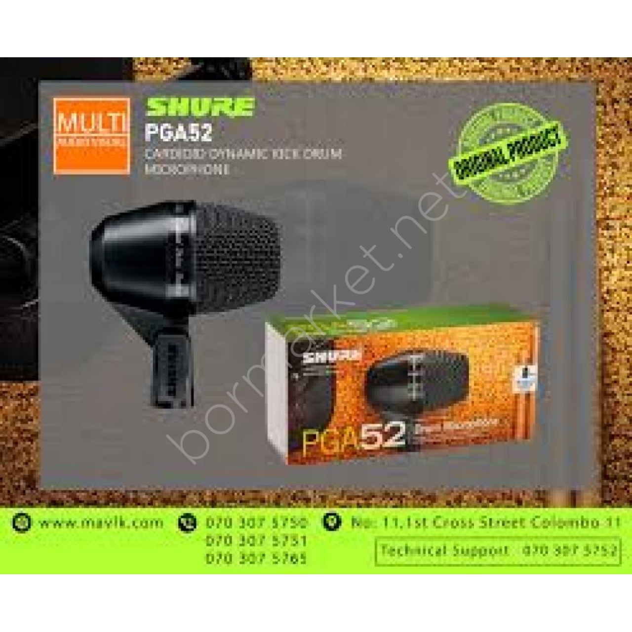 Shure PGA52-XLR Kardioid Dinamik Davul Mikrofonu"