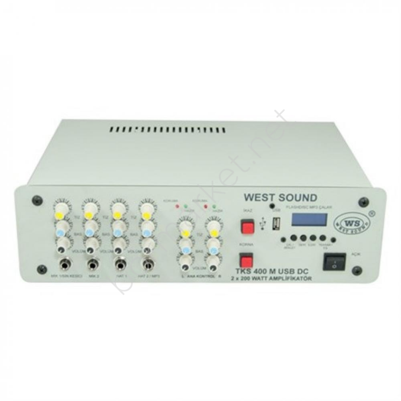 TKS 400 M USB DC 12 V Araç Amplifikatörü