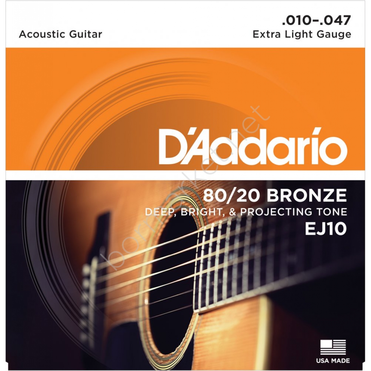 DADDARIO EJ10 80/20 Bronze Akustik Gitar Teli Extra Light 010