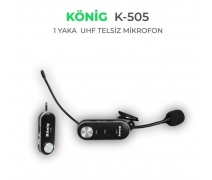 KÖNİG K-505 Cep Telefonu ve Kamera Telsiz UHF Yaka Mikrofonu