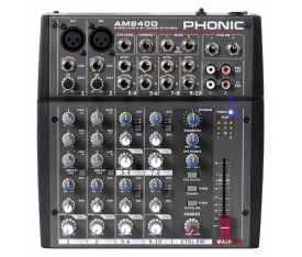 PHONIC AM240D Mixer2 Mic 2 Line 4 St.100 Dfx. Tap